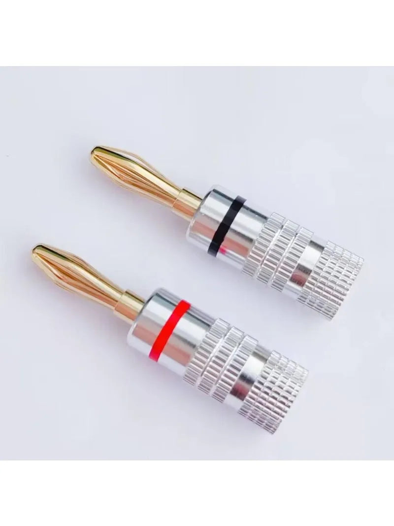 10pcs Banana Connector 4mm Speaker Banana Plugs 24K Gold Plated 4mm Banana Jack Match with 4mm Binding Post