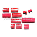10PCS Slide Type Switch Module 1 ~ 12 Bit 2.54mm Position Way DIP Blue Pitch Toggle Switch Red Snap Switch For PCB 8PIN 6PIN