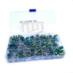 225Pcs/Box Capacitor Kit Aluminum Electrolytic Capacitors Set 15Values 16V-50V 1uF-470uF Assorted Kit Storage Low ESR