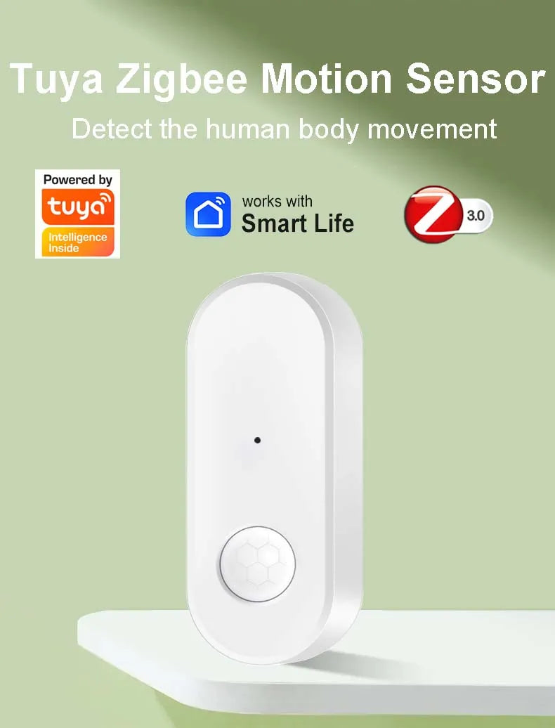 Zigbee Motion Sensor PIR Infrared Human Motion Detector Smart Life Home Security Anti-Theft Alarm Work With Tuya Zigbee Gateway