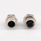 1pcs M12 4pin 5 8Pin Sensor Connector Panel Back Mount Waterproof Flange Socket Threaded Coupling Male&Female A Code Connectors