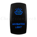 12V 20A Blue Led Car Boat Laser Rocker Switch ON OFF, (ON) OFF, ON OFF ON, (ON) OFF ON, (ON) OFF (ON) Waterproof