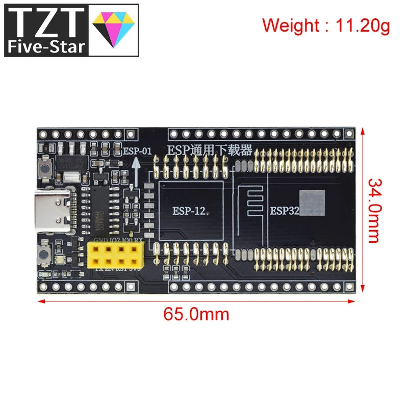 TZT 1/3PCS ESP8266 ESP32 Development Board Test Programmer Socket Downloader For ESP-01 ESP01S ESP12 ESP32 Adapter CH340