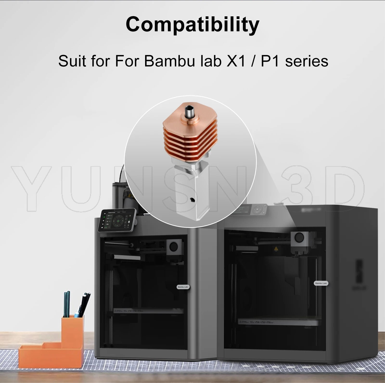 For BambuLab P1S P1P X1 X1C Upgrade Hotend Kit Heat Sinks Throat TZ V3.0 Nozzle Print Head Thermistor 3D Printer Accessories