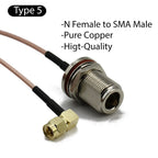 RG316 Cable N Female To SMA Male Extension Conncetor N Type L16 To RPSMA Crimp for RG-316 Pigtai Low Loss Coax Copper Brass