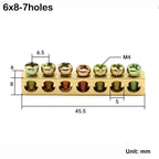 Grounding Bars Copper Wire Connector Multi-specification With Hole Screw Brass Connection Row Zero Ground Terminal Electrical