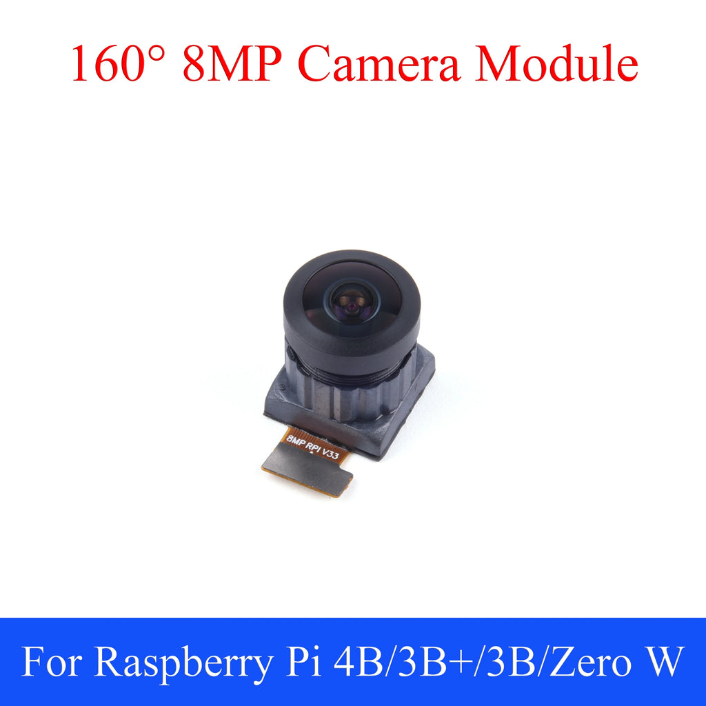 1PCS 8MP 160° Wide-angle Camera Module for Raspberry Pi V2 Sony IMX219 3280×2464 Manual Focus IR Support for Pi 4B/3B+/3B/Zero W