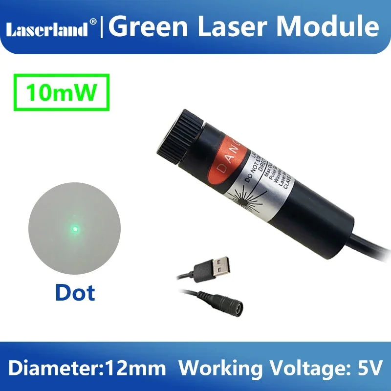 Green Laser Diode Module 10mW Dot Line Cross Projector for Alignment of Cloth Cutting Location