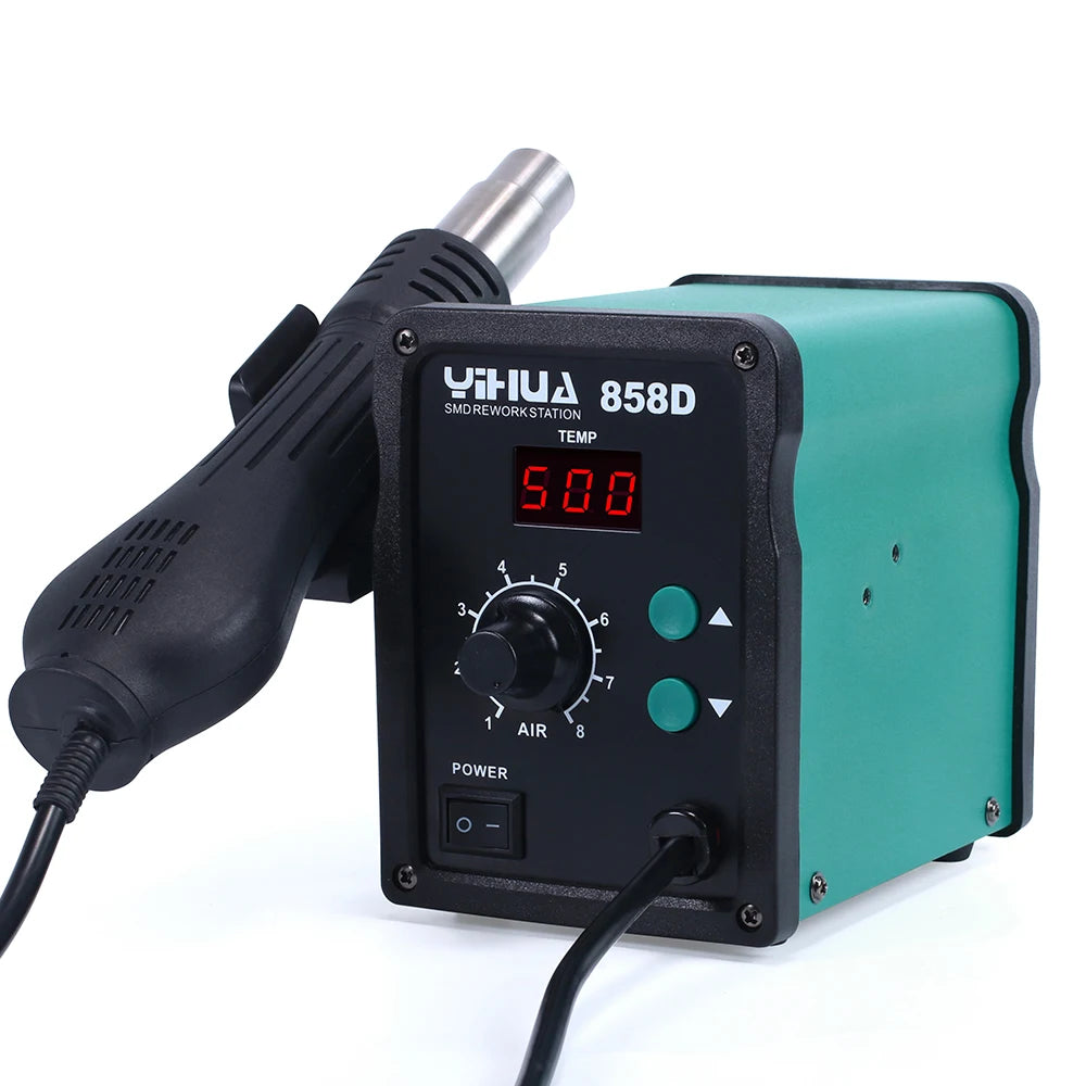 YIHUA 858D 700W Hot Air Soldering Station 110/220V Rework Station Portable Heat Gun for SMT Welding & Repair New Used Condition