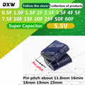 1PCS 5.5V Super Capacitor 0.5F 1.0F 1.5F 2F 2.5F 3.5F 4F 5F 7.5F 10F 15F 20F 25F 50F 60F Farad Combination Type Supercapacitor