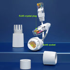 RJ45 1 to 2 Network Cable Splitter Waterproof Adapter POE Monitoring Series Connection 8P8C Separator 2 Devices Internet Access