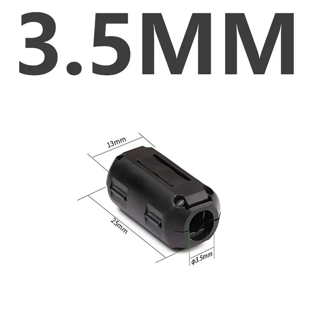 1Pcs EMI RFI Choke Clip Degaussing Filter Ferrite Core Snap-on Anti-interference Magnetic Ring 3.5/5/7/9/13/15mm Removable