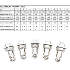1Set GX16 2/3/4/5/6/7/8/9/10 Pin Male Female 16mm Square Flange Seat Metal Aviation Adapter Socket Plug M16 Soldering Connector