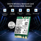 Tri Band WiFi6E AX210NGW 5400Mbps Bluetooth 5.4 802.11AX Wireless Wi-Fi 6E AX210 For Intel AX210NGW M.2 NGFF WiFi Card Win10/11
