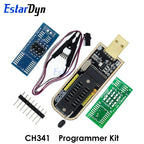 CH341 CH341A/CH341B Programmer 1.8V/3.3V/5V USB EEPROM Flash BIOS Burner for 24CXX/25CXX/93CXX with SOIC8 Test Clip & Adapter