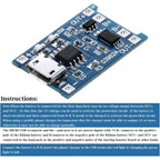 10pcs 5V 1A 18650 Lithium Battery Charging Board TP4056 Lithium Charging Mini/Micro USB Type C Charge Module With Protect