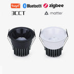 Recessed COB Spotlights 3CCT TUYA Bluetooth/Zigbee Matter Dimmable LED Downlight 110/220V Dimmable Ceiling Lamp Bedroom Kitchen