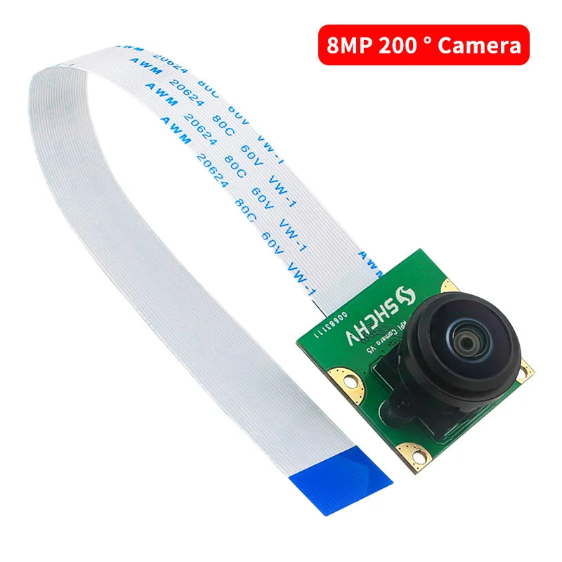 Raspberry Pi 5 Camera 8MP 1080P OV5647 Camera Webcam with 15cm Flexible Flat Cable Optional 77° 130° 200° for Raspberry Pi 5