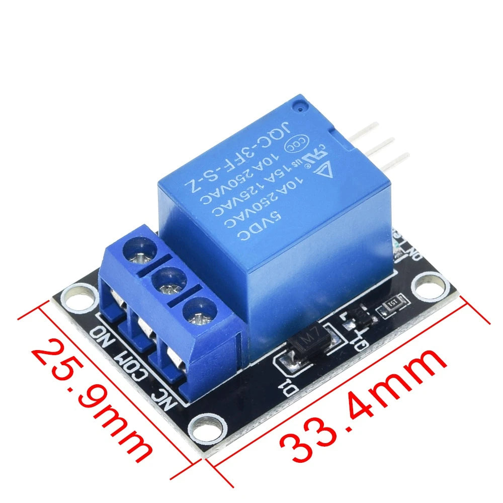 1/2/5/10 PCS 5V 1 Channel Relay Module With Optocoupler KY-019 SRD-05VDC-SL-C with NO/NC Contact For Ardu+ino Appliance Control