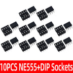 10pair/20pair NE555 NE555P IC 555 Timer Programming Oscillator Chip & 8 Pin DIP Sockets