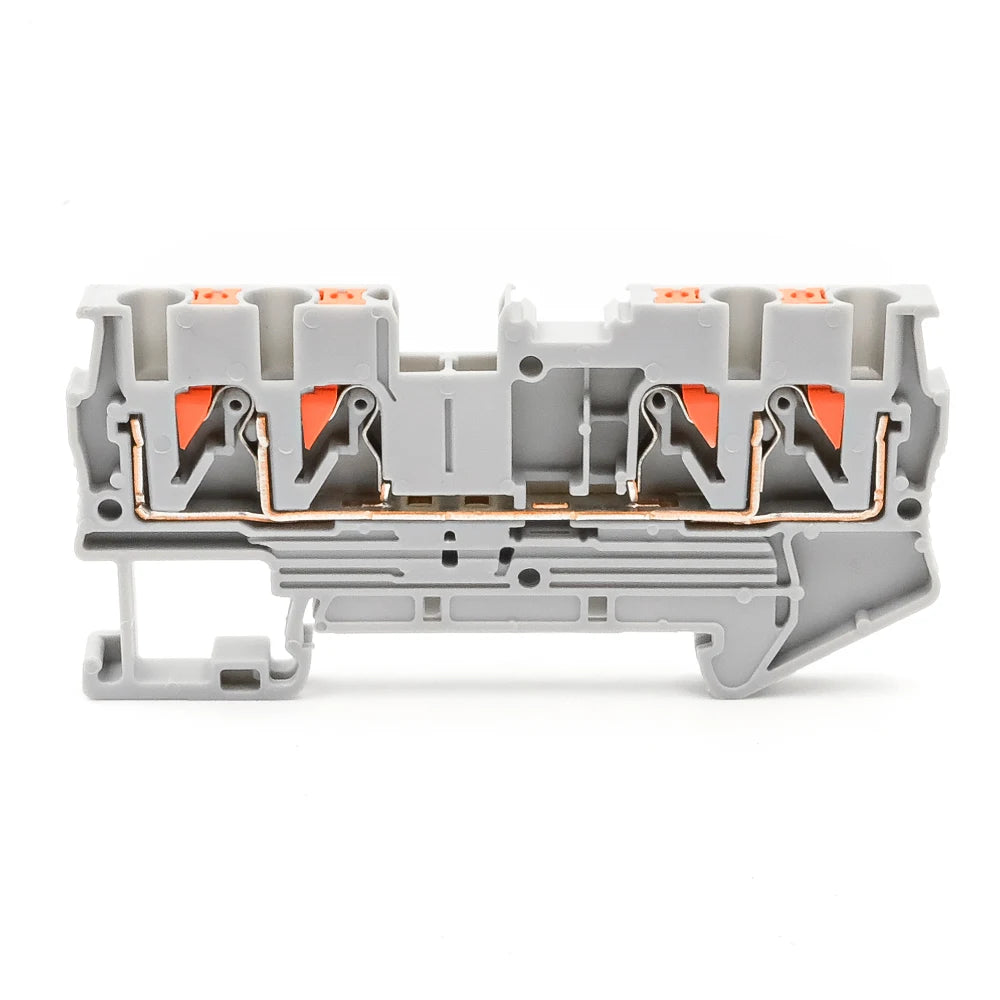 10Pcs PT 2.5-QUATTRO 4-Wire Terminal Block 2.5mm² DIN Rail Spring Clamp Electrical Compact Connections