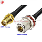 LMR240 Cable SMA To N Type Female Head with Waterproof Ring Antenna Extension Adapter Cable Outdoor Coaxial Radio Frequency RF