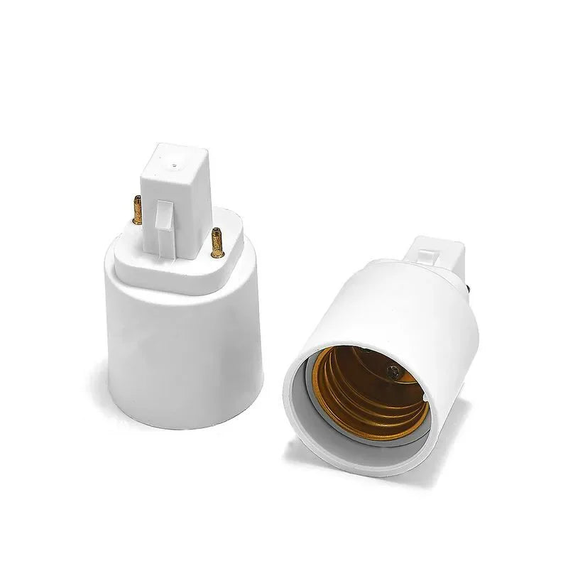 5pcs G24d To E26 LED Light Base Converter2Pin G24 To E27 Lamp Holder Adapter Allow You Install E27 Standard Lamp in G24d Socket