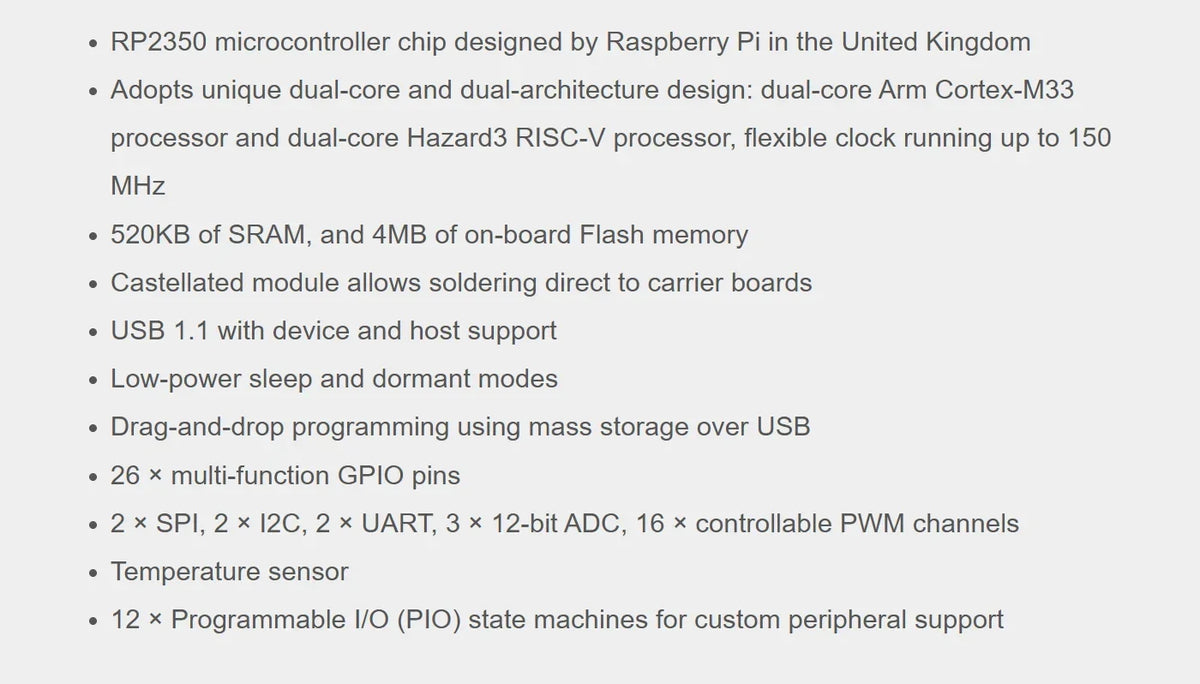 NEW Raspberry Pi Pico 2 RP2350 USB A Development Board Equipped With Onboard Type-A/C Expansion Port Waveshare RP2350A PIC0