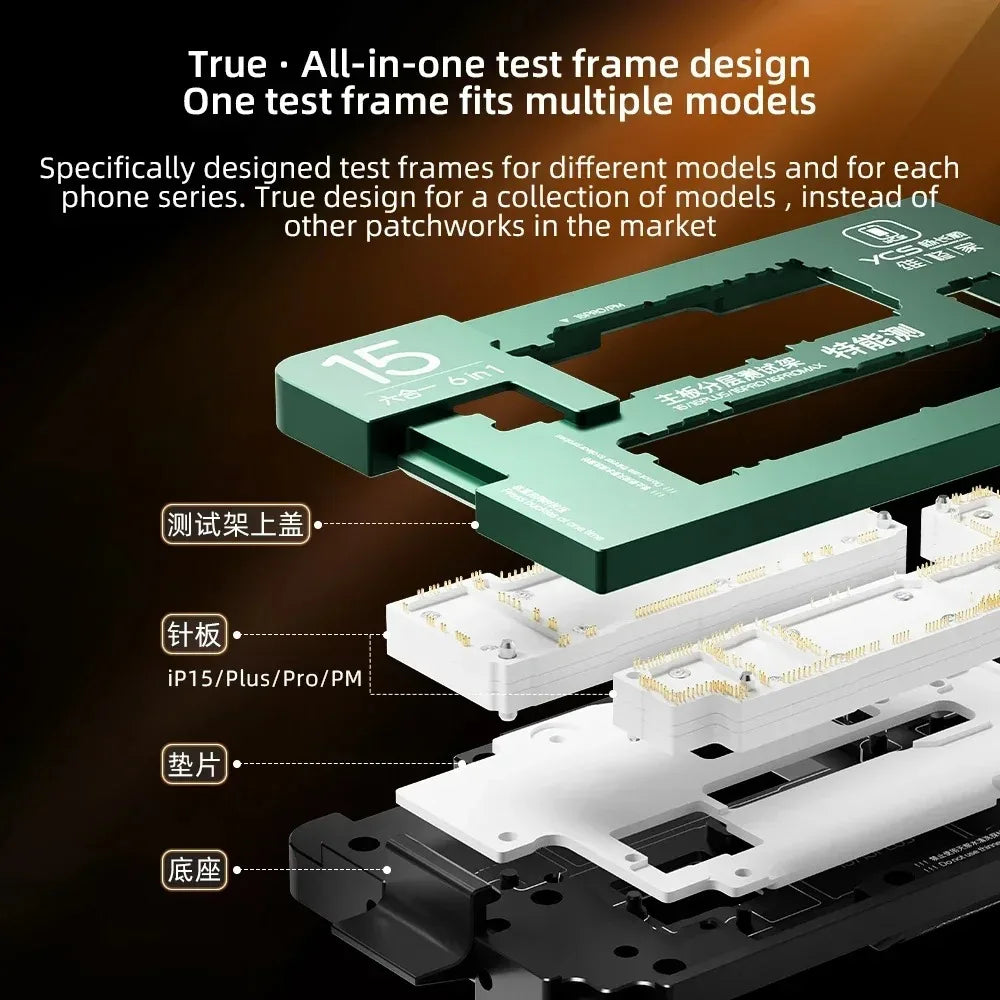 YCS  iSocket Motherboard Middle Layer Tester Platform For iPhone X-16 Pro Max Logic Board Lower Middle Frame Repair Tools ﻿