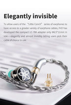 FiiO LC-78A MMCX Female To 0.78mm 2 Pin Male Earphone Switching Plug Low Delay Customize Earphone Adapter for FH11 FD11 FH3 Gift