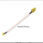 SMA Female to MMCX Male Right Angle 90 Degree Extension Coax Cable Extender for Antenna, Radios