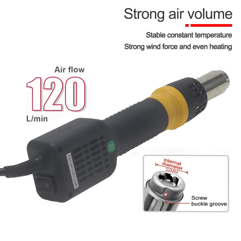 Anti-static Portable Heat Gun 750W Hot Air Gun Portable Digital Adjustable Temperature Heat Air Desoldering Gun For Phone Repair
