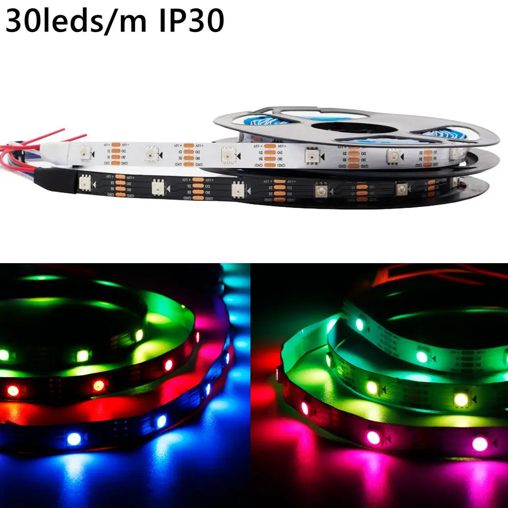 WS2815 Led Strip With14/17/21Keys Controller (WS2812B WS2813 Updated) RGB Individually Addressable Kits 30/60/144 Leds/M DC12V