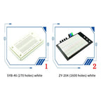 Breadboard 400 700 750 830 Holes MB-102 Solderless PCB Mini Test Board ZY-204 1600pts Prototype Board Jumper Wire Cable DIY Kit