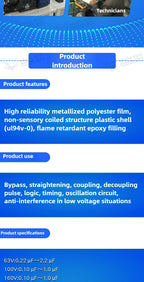 10PCS 100V Correction Capacitor Polypropylene Safety Plastic Film 100V 1nF ~ 470nF 100nf 220nf 10nf 47nf 22nf 1nf 0.47uf 0.1uf