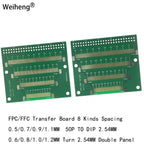 1Pcs FPC/FFC Transfer Board 8 Kinds Spacing  0.5/0.7/0.9/1.1MM  50P TO DIP 2.54MM 0.6/0.8/1.0/1.2MM Double Panel WEIHENGWEI