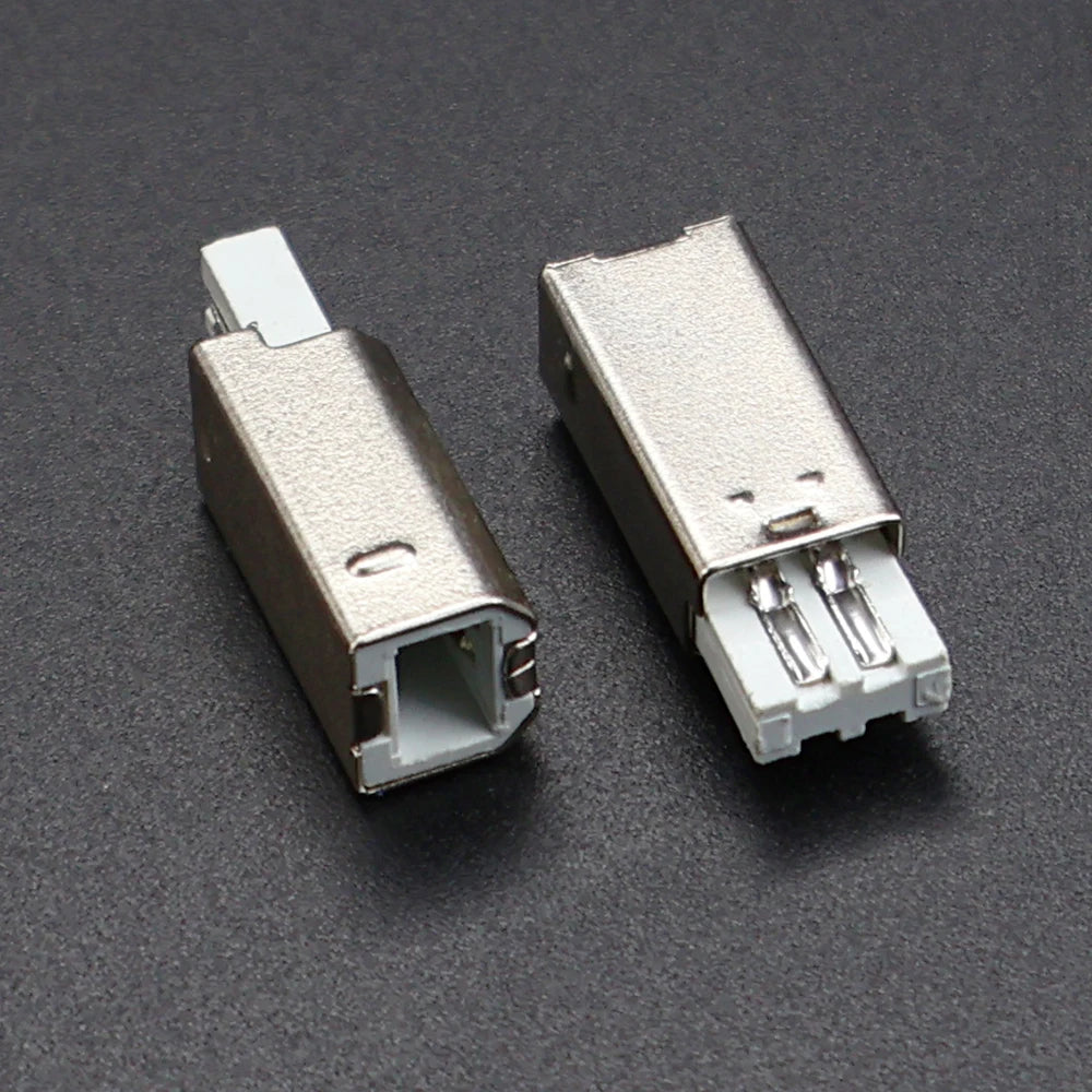 5PCS B Type 90°/180° Connector Soldering DIY Printer Interface Repair USB 2.0 and USB 3.0 Connector Female Socket Male Jack