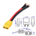 XT90 to 6MM/8MM Copper Nose Connector Cable XT 90 Plug to O Terminal Line 10AWG Aircraft Model Lithium Battery Connection Wire