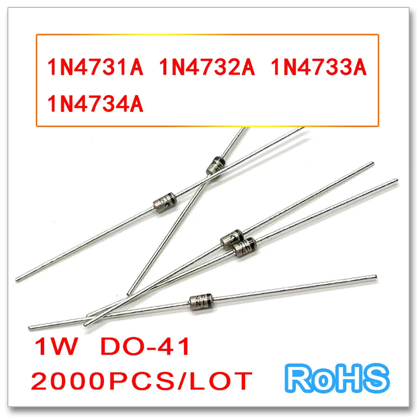 Zener 2000PCS DO-41 1N4731 1N4732 1N4733 1N4734 DO41 1W 4.3V 4.7V 5.1V 5.6V 1N4731A 1N4732A 1N4733A 1N4734A