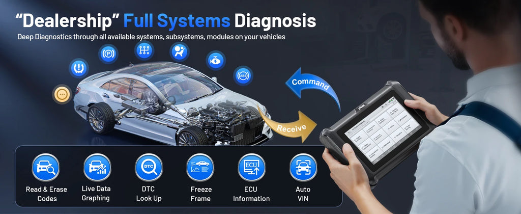 XTOOL D7W Bluetooth Diagnostic Tool All System Automotive Scanner Bi-Directional Control ECU Online Code Built in CAN FD DOIP