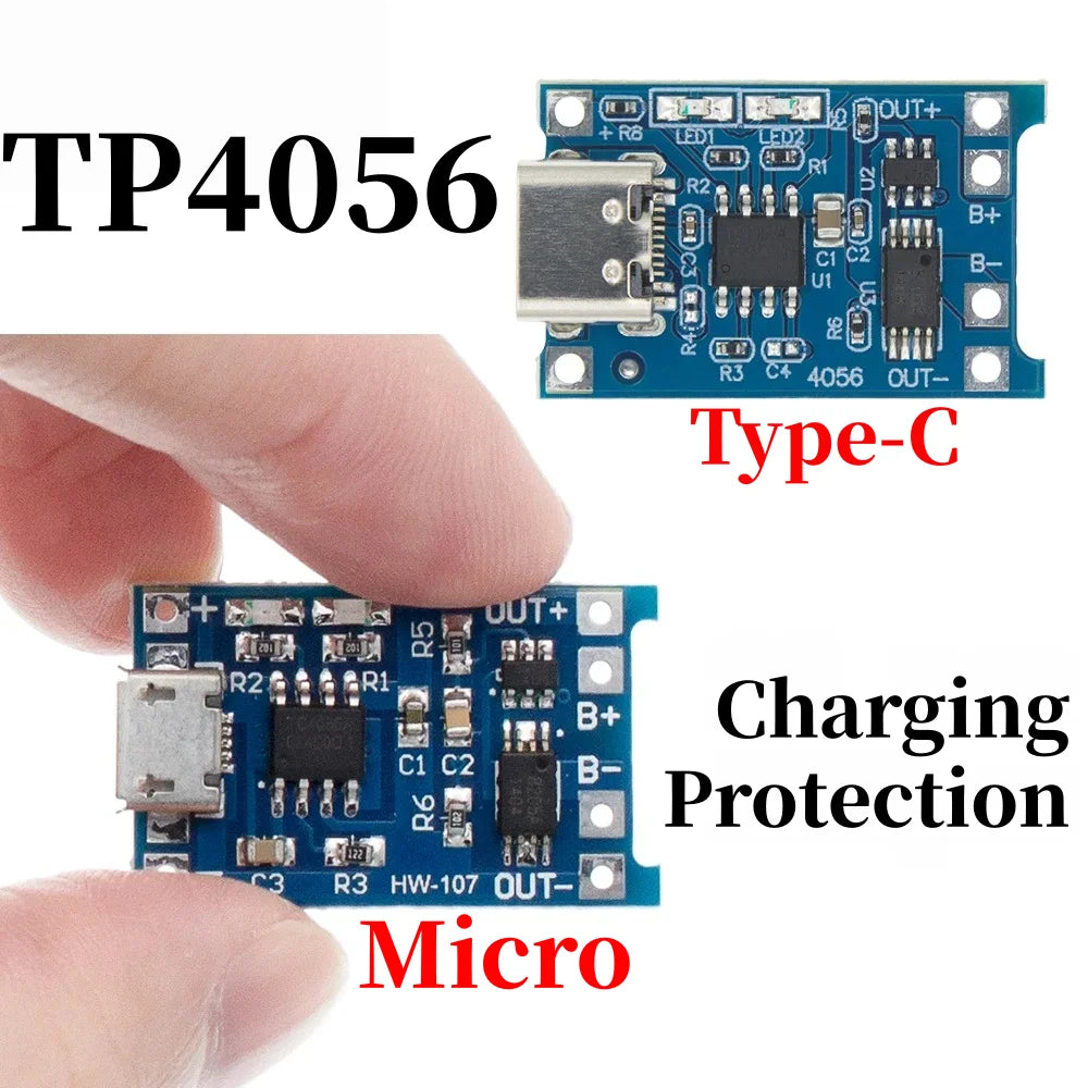 TP4056 +Protection Dual Functions 5V 1A Micro USB 18650 Lithium Battery Charging Board Charger Module