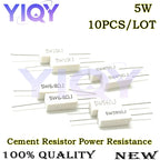 10PCS 5W 5% Cement Resistor Power Resistance 0.1R-100K 0R47 1K 10K 1R 5R 5R1 4.3R 4.7R 5R 5.1R 43R 68K 51R 470R 510R 100K ohm