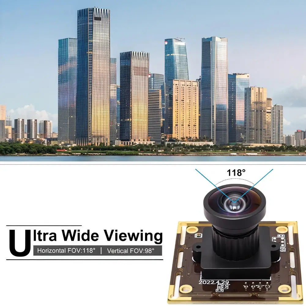 ELP 16MP IMX298 USB Camera Module 120° Low Distortion Wide Angle UVC Webcam for OCR Document Scanning