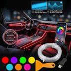 Car Interior Ambient LED Strip Lights RGB Fiber Optic Atmosphere Ultra-thin Heat-resistan Neon Lighting APP Control Decor Lamps