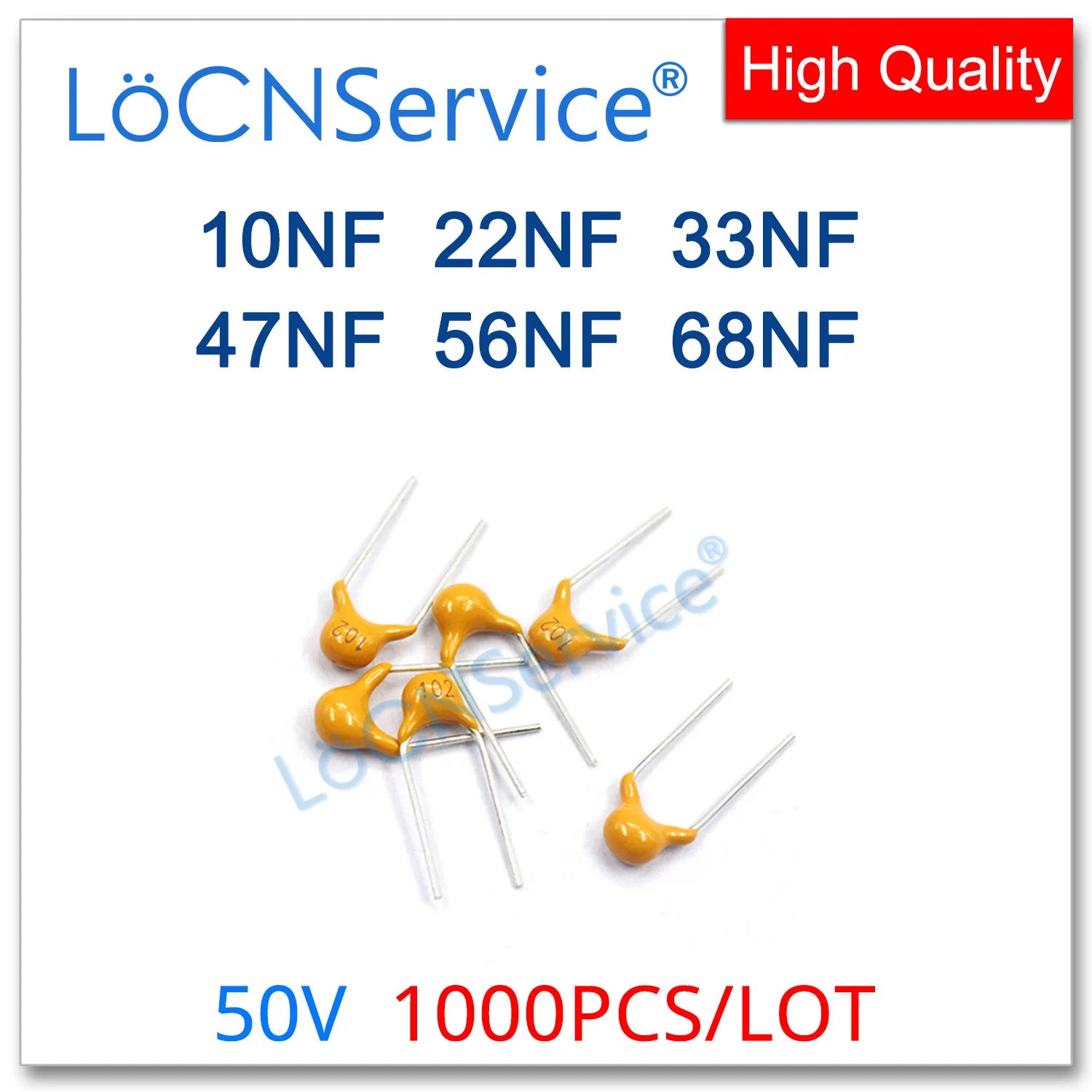LoCNService 500PCS Green Monolithic Ceramic Capacitor 63V 1PF 10PF 15PF 18PF 20PF 22PF 27PF 1R0 100 150 180 200 220 270 NPO J 5%