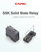 ENMG PCB Mount Solid State Relay, SSK10D6132 Miniature Pin-Type DC Control DC/AC 24V Printed Circuit Board Mount Plug-in Type.
