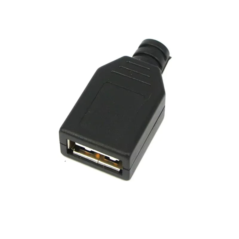 5/10PCS USB 2.0 Type A Male & Female Connector 4Pin Plug Socket with Black White Plastic Cover Soldering Type for DIY