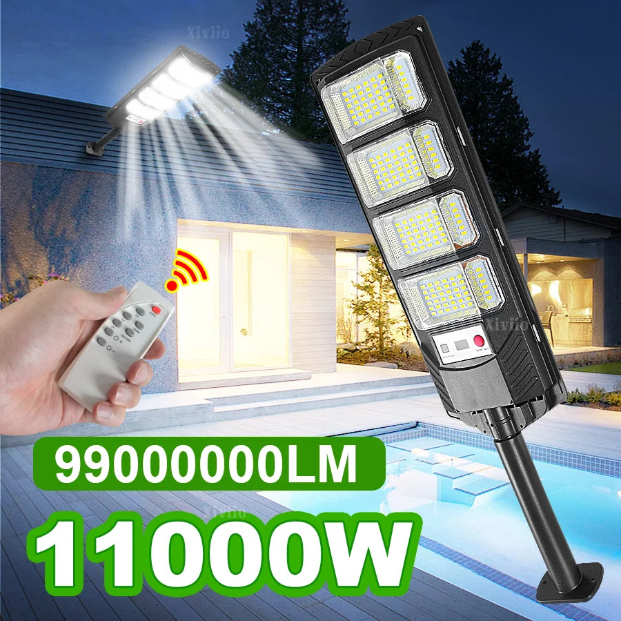 1/2PCS 11000W/6000W LED Solar Lights Motion Sensor Light Outdoor Remote Control Solar Lamp Waterproof Garden Courtyard Lamp