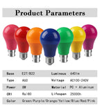 2-10pcs Colorful Bulb B22 E27 110V 220V Red Yellow Blue Green Pink Purple Orange Light Bulb Lamp for Home