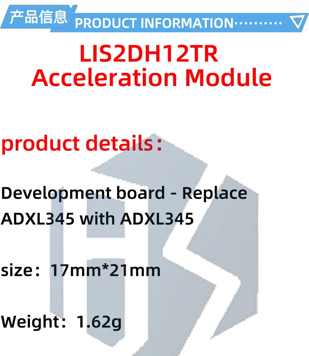 LIS2DH12TR Triaxial Accelerometer Module, ADXL345 Alternative Sensor Board